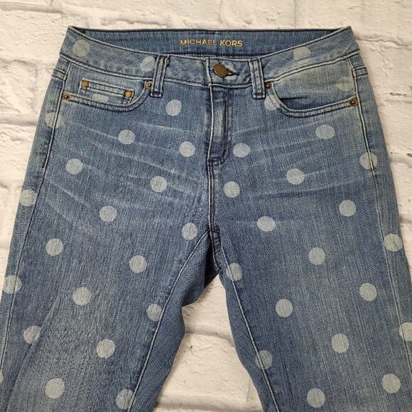 Michael Michael Kors Selma Skinny Polka Dot Jeans size 2P - Picture 6 of 16